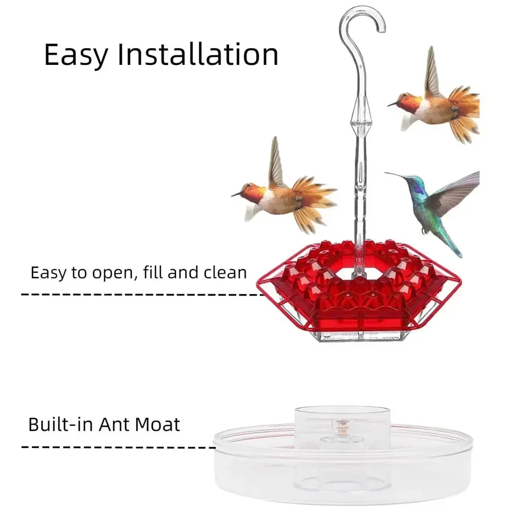 Outdoor Hummingbird Feeder with Ant Guard, 30 Feeding Ports, Hanging Bird Feeder, Garden Decoration | Sansoti