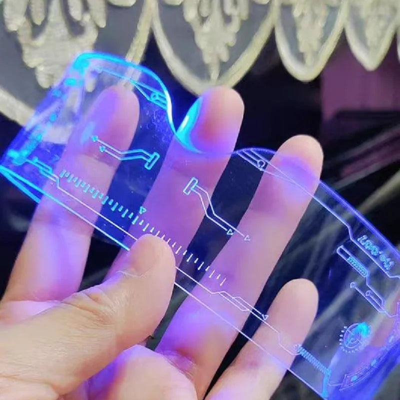 LED Visor Glasses with Illuminated Cyberpunk Look for Parties, Festivals, and Halloween - Futuristic Design Cosplay | Sansoti