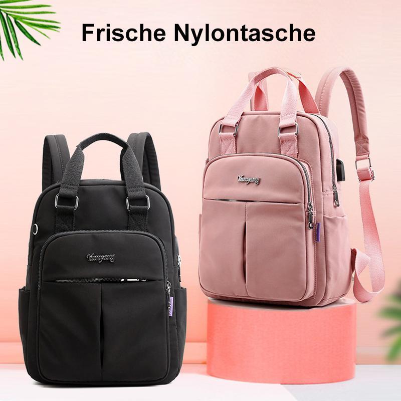 Waterproof Daily Backpack with USB Charging Port Black Gray Pink Green Blue Red Multifunctional for Work School Travel Laptop iPad Phone Storage | Sansoti