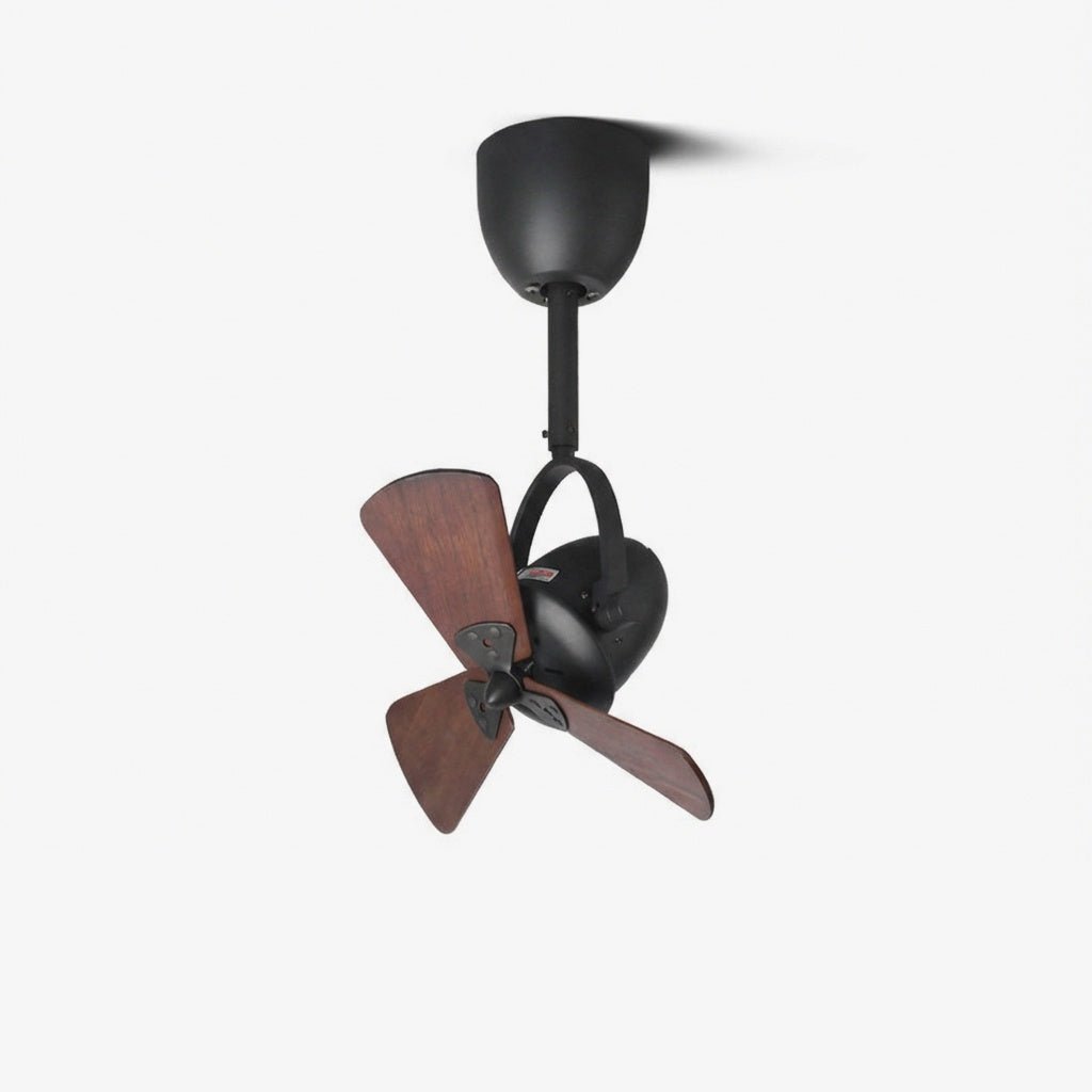 Deckenventilator mit Beleuchtung Ø38cm – Kippbares Modell mit 6 Geschwindigkeiten und Fernbedienung – Modernes Design mit Holzflügeln – Geeignet für kleine Räume | Sansoti