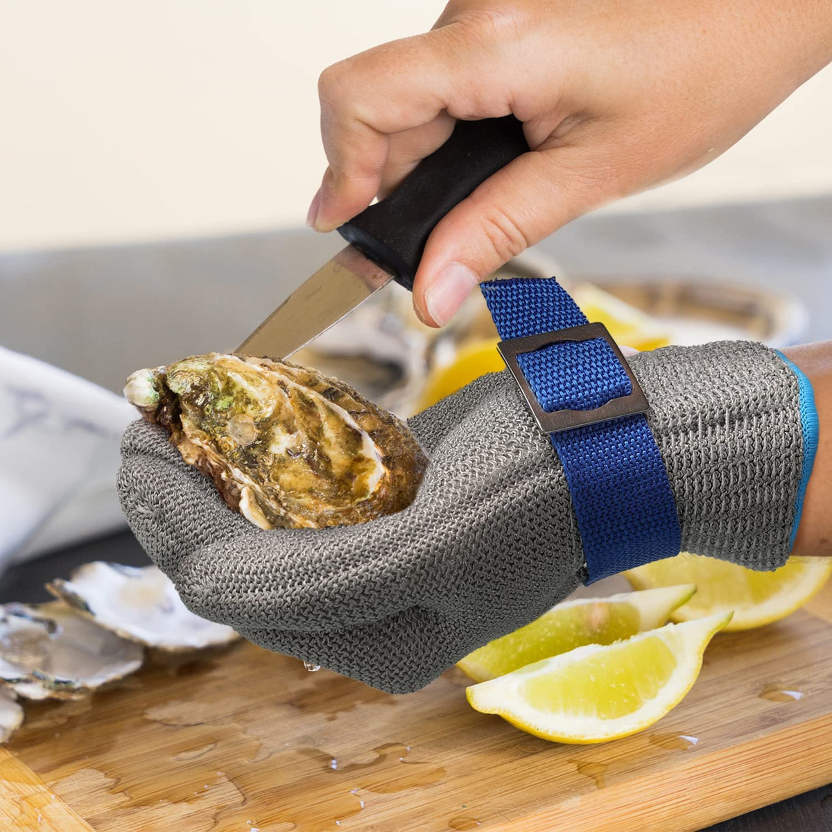 Schnittfeste Handschuhe aus Edelstahlgeflecht ANSI A9 lebensmittelsicher | Sansoti