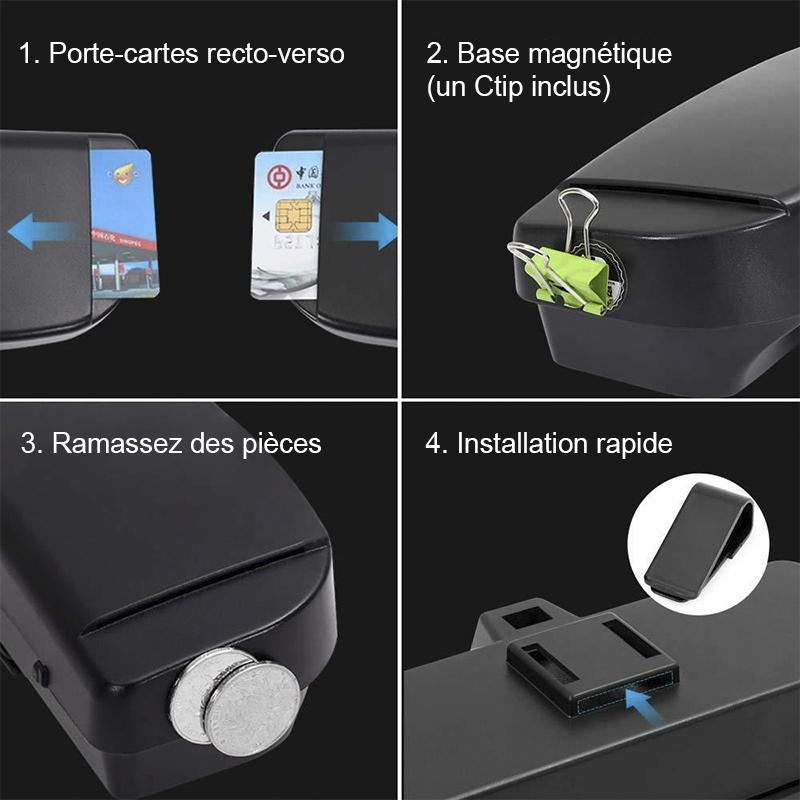 Eyeglasses Case for Car Sun Visor - Velvet Storage Holder with Magnetic Closure, Card Slots, Pen Holder, Organizer | Sansoti