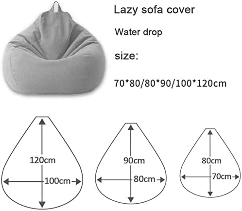 Zdejmowany pokrowiec na pufę XL o lnianym wyglądzie, nadający się do prania, pokrowiec wypoczynkowy i relaksacyjny, ergonomiczny, wygodny, do wypełnienia | Sansoti