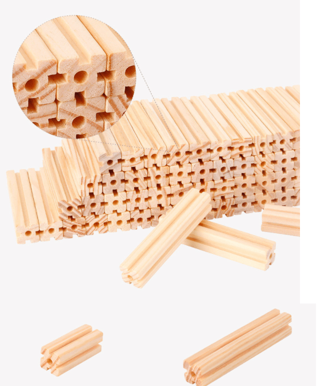 Wooden Dollhouse Building Set, DIY Children's Toy, 268–298 Pieces, Educational Creative Imaginative Play | Sansoti