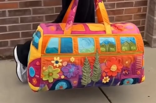 Bolsa de viaje acolchada con estampado floral, 45.5x22.5x22.5 cm, equipaje de mano, bolsa de fin de semana, protección de espuma | Sansoti
