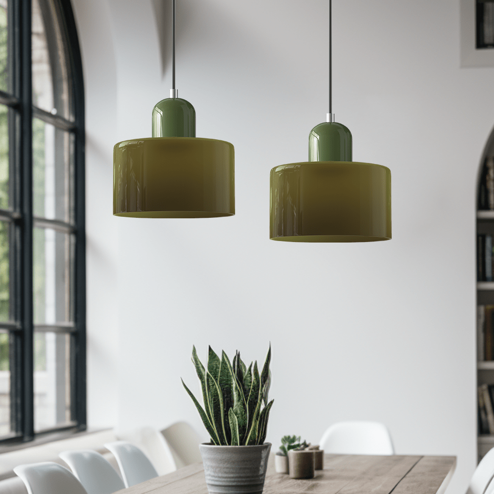 Glas-Hängelampe im Bauhaus-Stil mit handgewebtem Finish für Esszimmer und Wohnzimmer | Sansoti