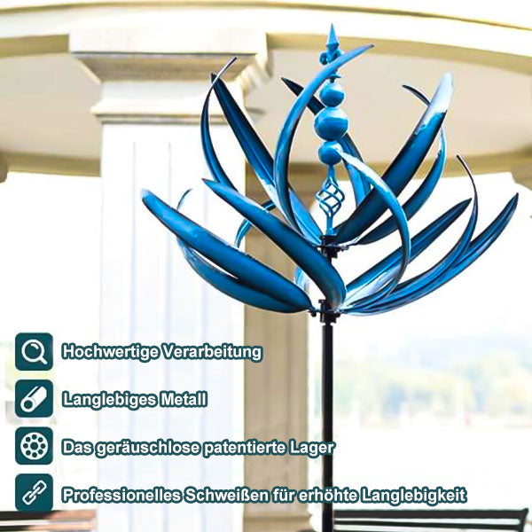 Garden Windmill Rotatable Metal Weather Vane Bird Design Blue Red 90cm for Patio Garden Balcony Decoration | Sansoti