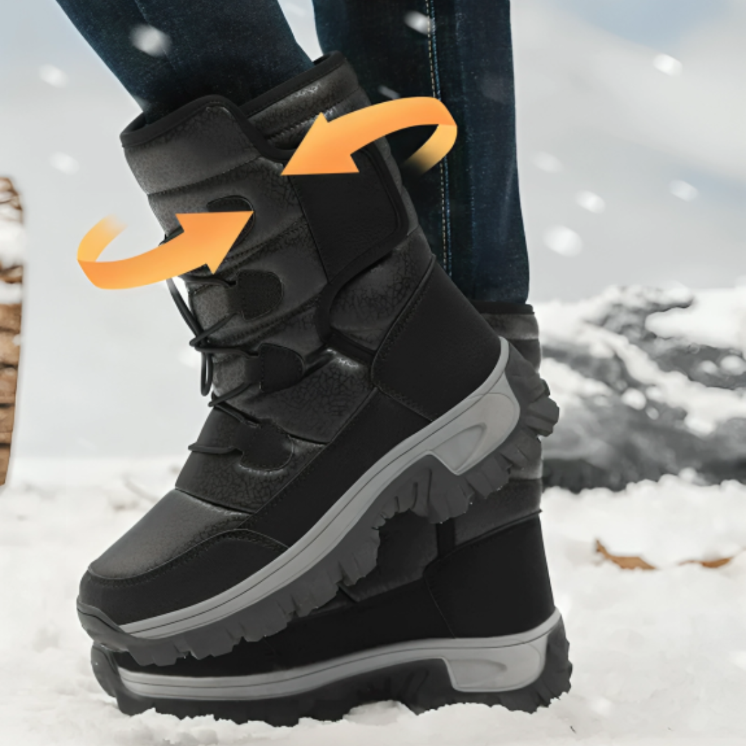 Waterdichte Winterlaarzen Dames met Warme Voering Klittenband Antislip Zool Knöchelhoog Snowboots Outdoorschoenen | Sansoti
