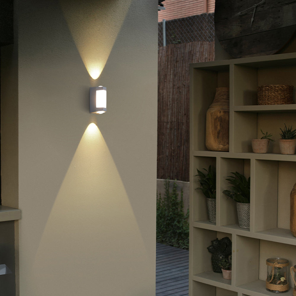Lámpara exterior LED up down IP65 impermeable negra blanca para fachada 10W | Sansoti