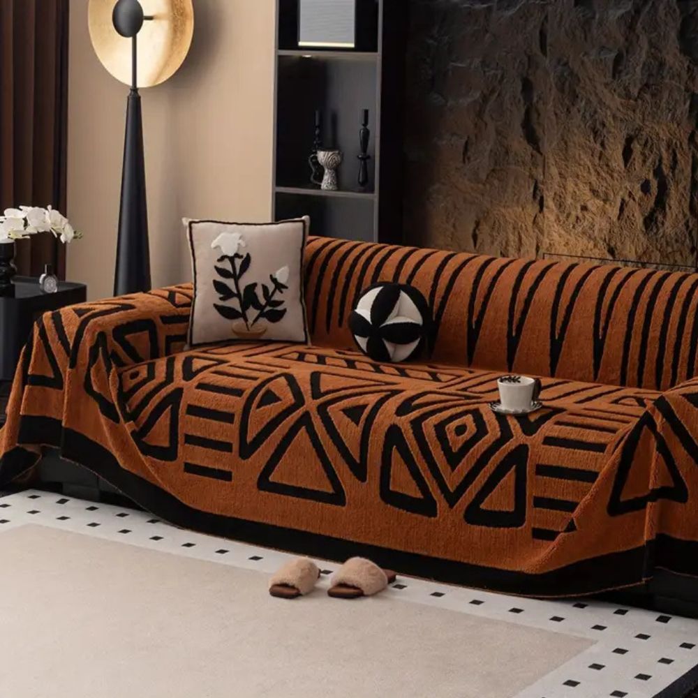 Urban Maze Sofa Cover Microfiber Jacquard Pattern Non-Slip Furniture Protection for 2-Seater 3-Seater 4-Seater Sofa | Sansoti