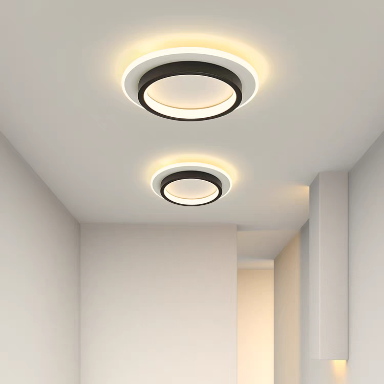 Ceiling Lamp Round LED Modern Halo Design Metal Acrylic Flush Mount | Sansoti