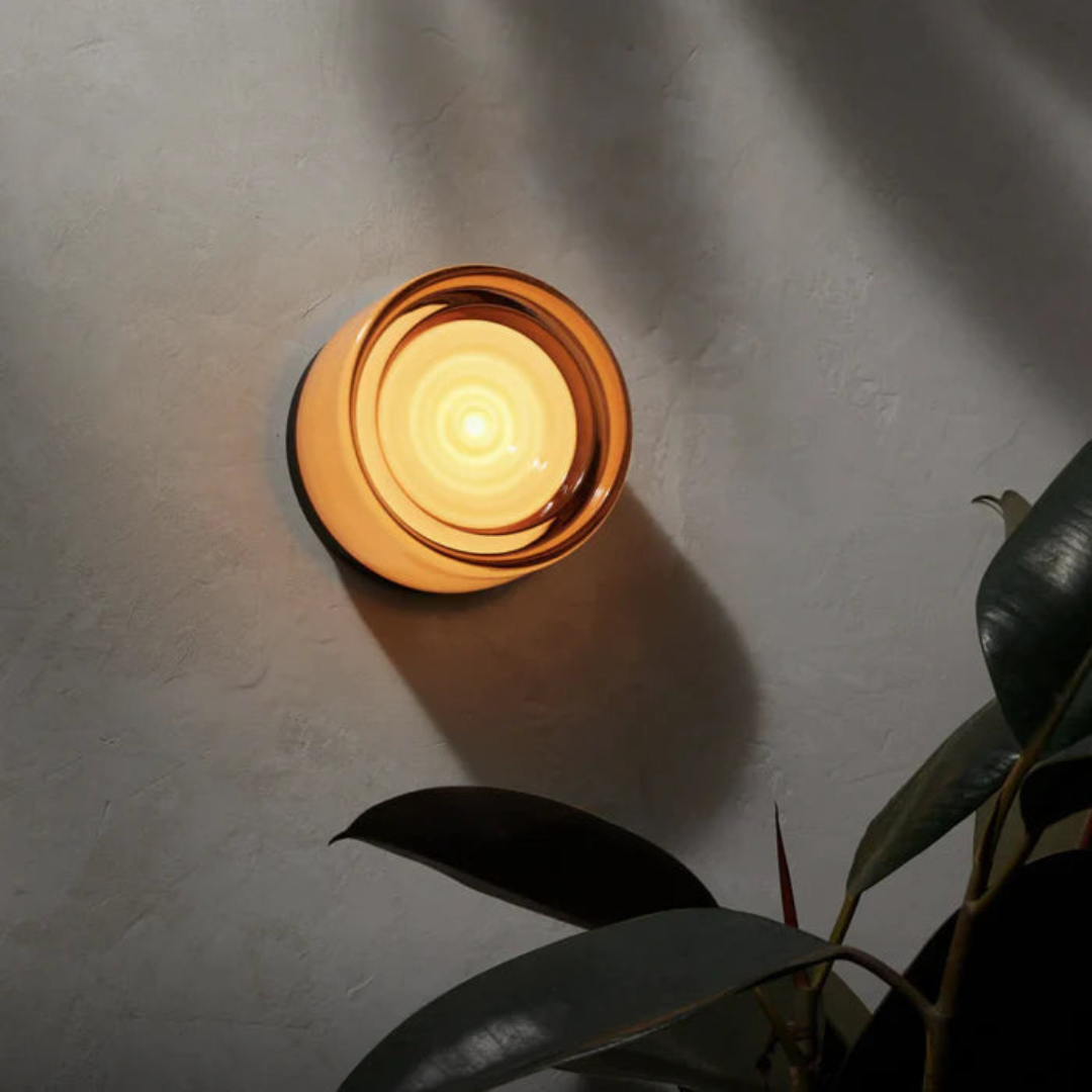 Glass Wall Lamp with Iron Fixture - Scandinavian Style for Atmospheric Lighting in Living Room and Bedroom | Sansoti