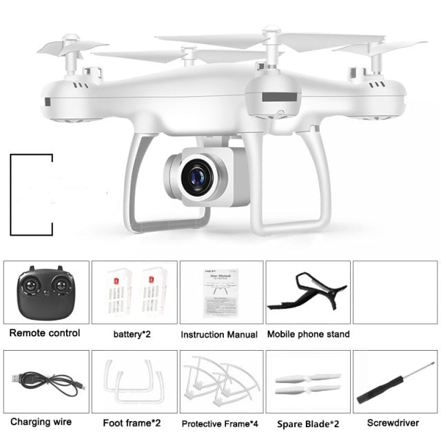 Professional Quadcopter Drone 4K Camera 5G WiFi GPS Foldable Aerial Photography Outdoor Black White RC | Sansoti