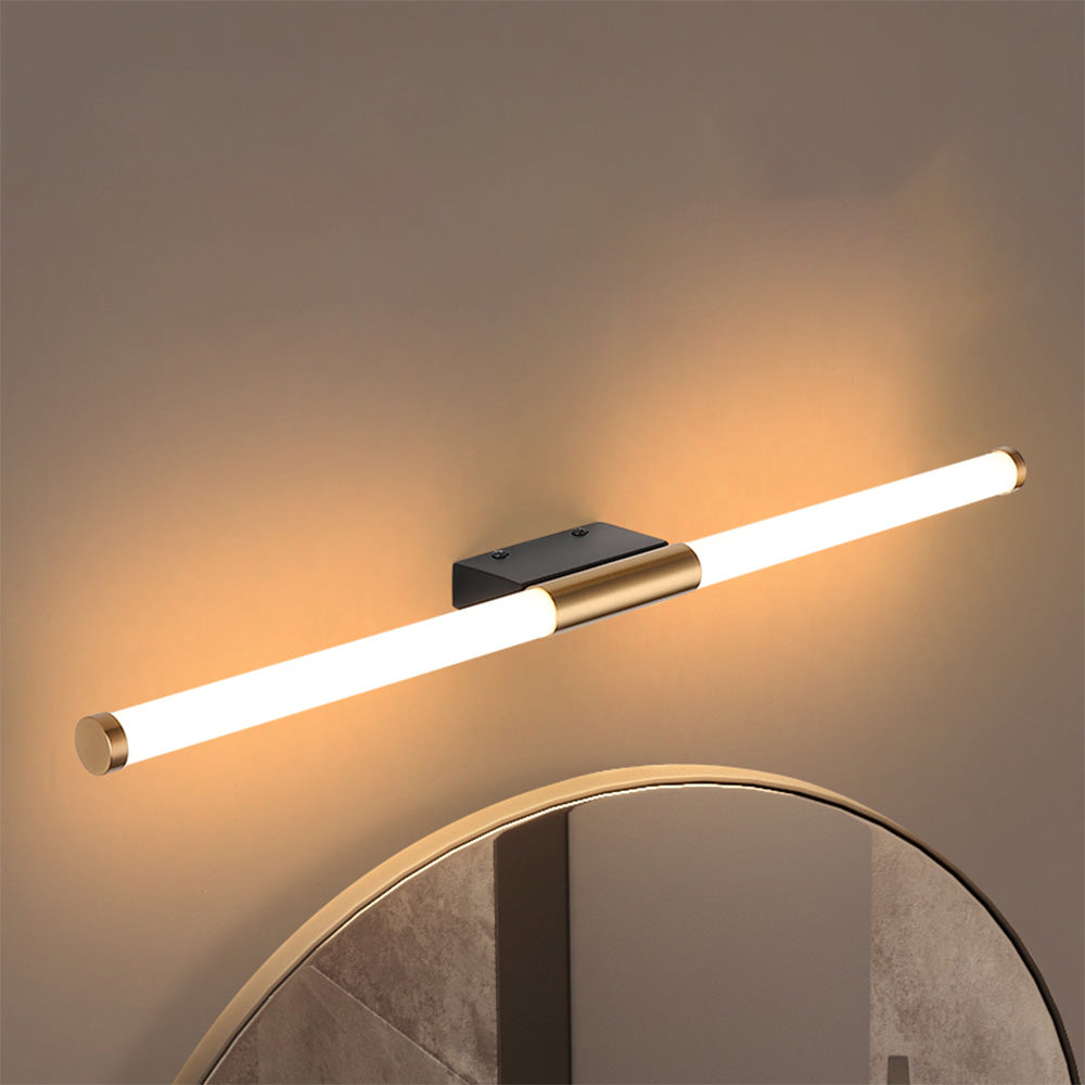 Modern Wall Light with Mirror Surface Copper-Colored White LED IP44 Waterproof Bedroom Bathroom Linear Design | Sansoti