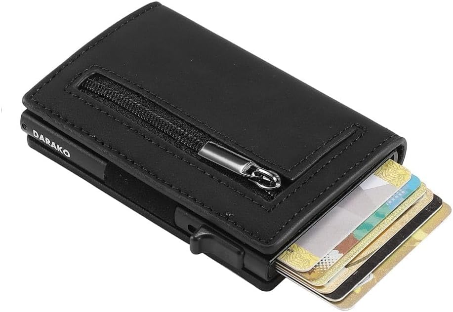 Compact Wallet with RFID Protection Genuine Leather and Aluminum | Sansoti