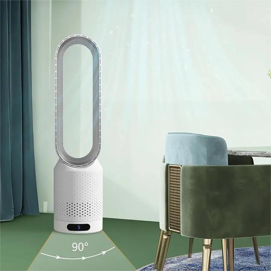 Portable Bladeless Fan with Air Purification, Remote Control, Quiet Operation, Bedroom, Office | Sansoti