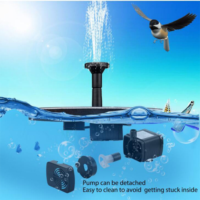 Solar-Powered Floating Fountain Pump for Pond and Garden Water Features with Interchangeable Spray Nozzles | Sansoti