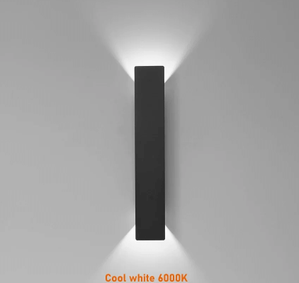 Aluminiowa zewnętrzna lampa ścienna LED, wodoodporna IP65, nowoczesne oświetlenie elewacyjne, tarasowe i ogrodowe | Sansoti