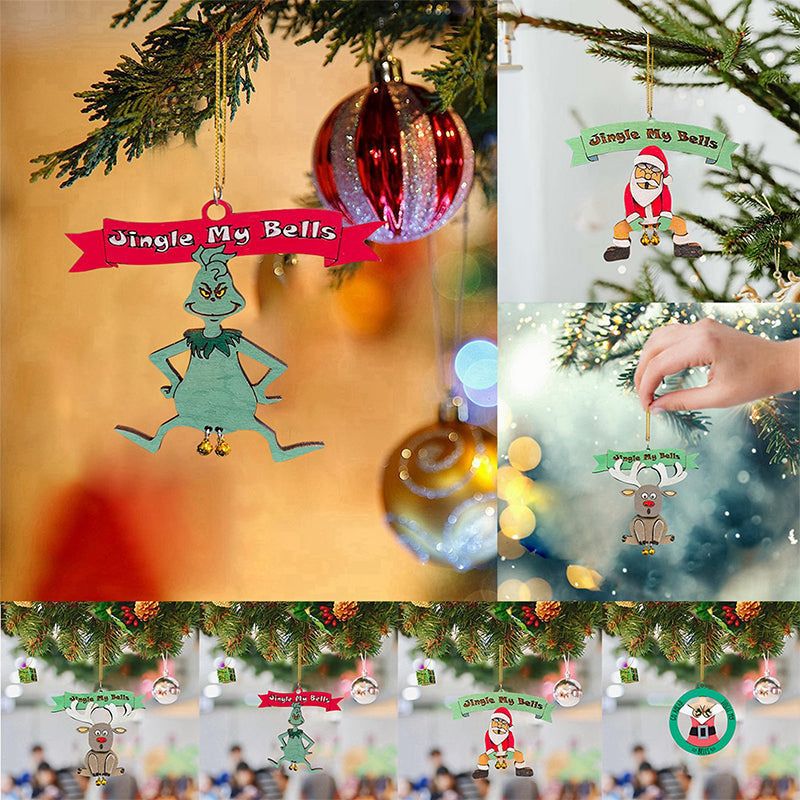 Kerstboomhangers met Bellen Humoristische Feestfiguren Handbeschilderd Hars Ornament voor Dennenboom | Sansoti