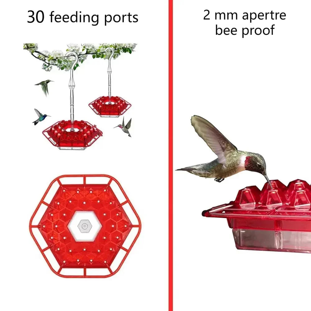 Outdoor Hummingbird Feeder with Ant Guard, 30 Feeding Ports, Hanging Bird Feeder, Garden Decoration | Sansoti