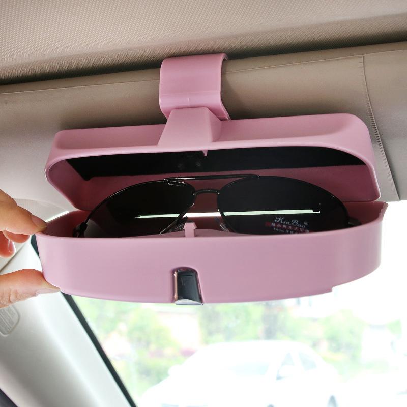 Eyeglasses Case for Car Sun Visor - Velvet Storage Holder with Magnetic Closure, Card Slots, Pen Holder, Organizer | Sansoti