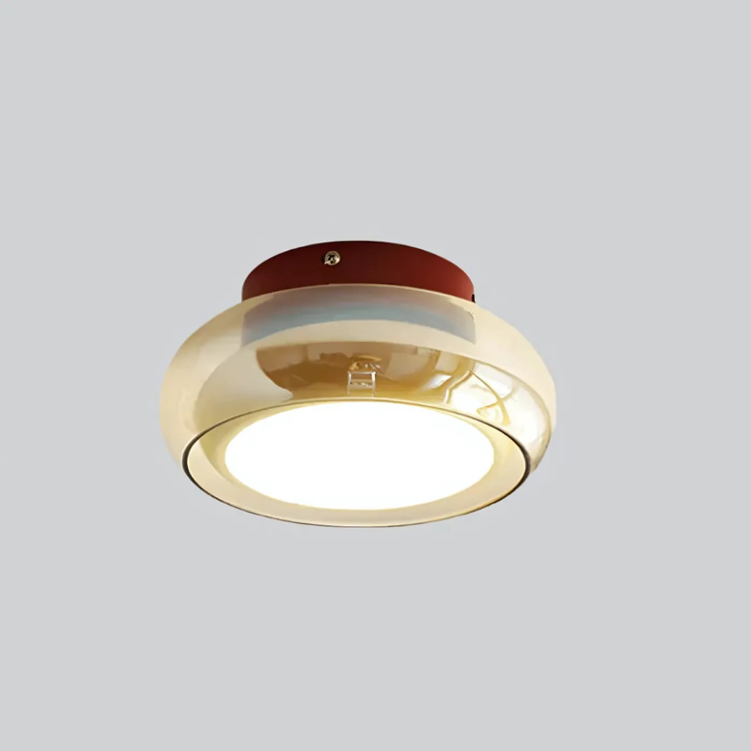 Deckenlampe Glas LED 24W Bernstein Wohnzimmer Flur Retro Design Kompakt Modern | Sansoti