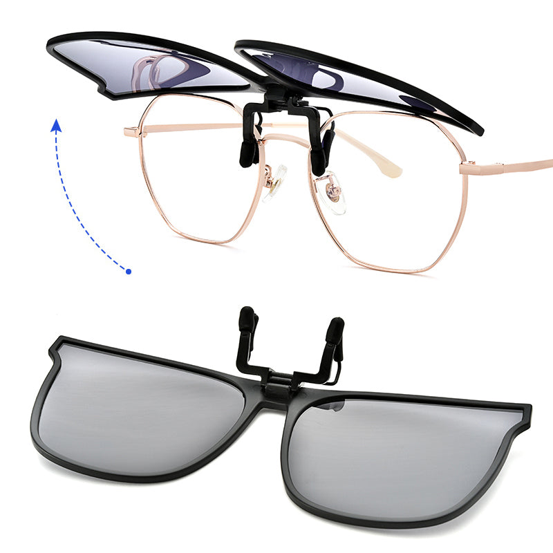 Magnetic Sunglasses Clip-On for Glasses – Polarized UV400 Anti-Reflection – Lightweight Alloy – Flip-Up Clip Lens for Driving and Outdoor | Sansoti
