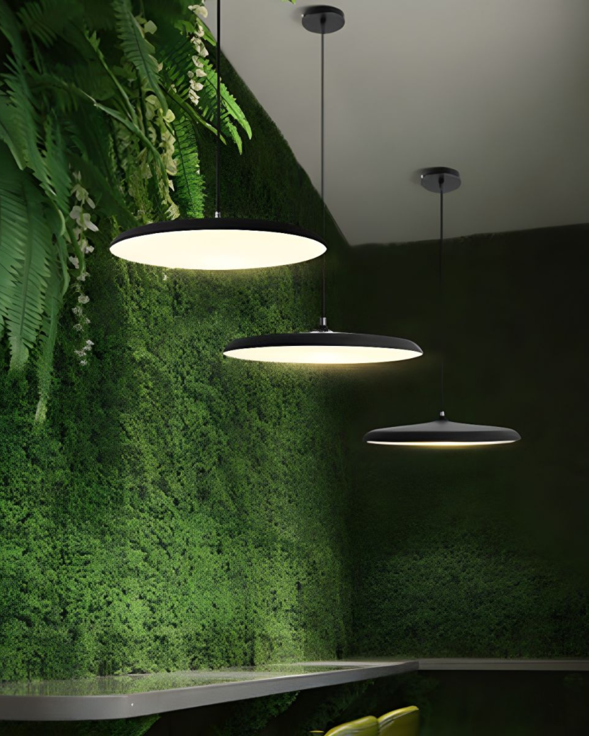Round Pendant Lamp with Soft Light Diffusion Black Gray Green Pink White Orange ø25cm ø40cm Modern Scandinavian Design for Dining Room Living Room Workspace | Sansoti