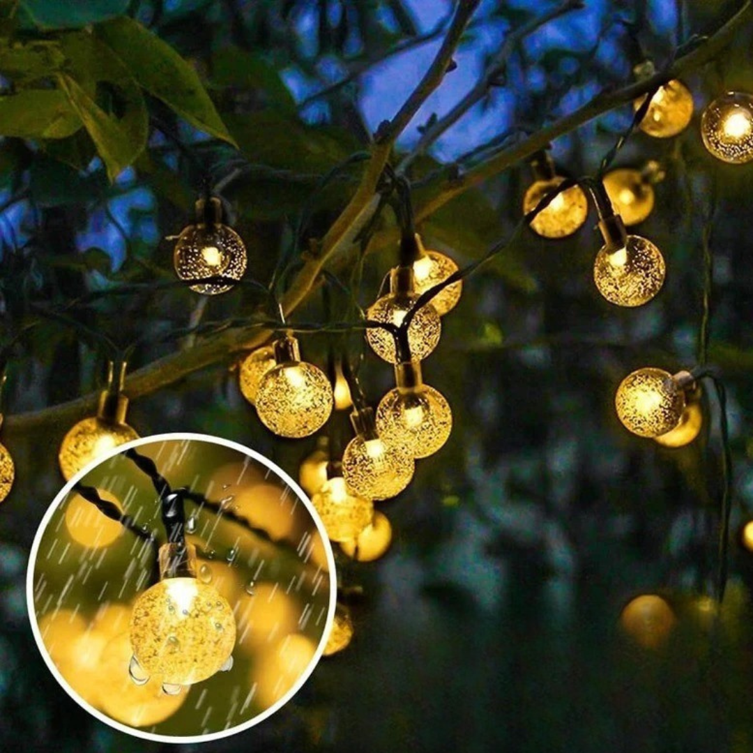 Solar Garden Lights with Crystal Balls 50-100 LED Outdoor Party Lights Ambient Lighting Garden Decoration | Sansoti