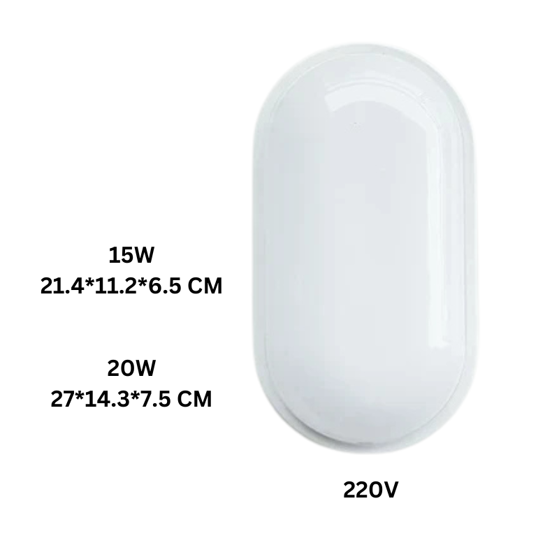 Wasserdichte LED-Deckenleuchte rund oval quadratisch für Bad, Küche, Balkon mit feuchtigkeitsbeständigem Gehäuse | Sansoti