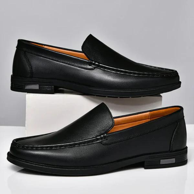 Herren-Loafer aus echtem Leder zum Hineinschlüpfen, Schwarz, Braun, Grau, Blau, klassisch, geschäftlich, leger, elegant und bequem | Sansoti