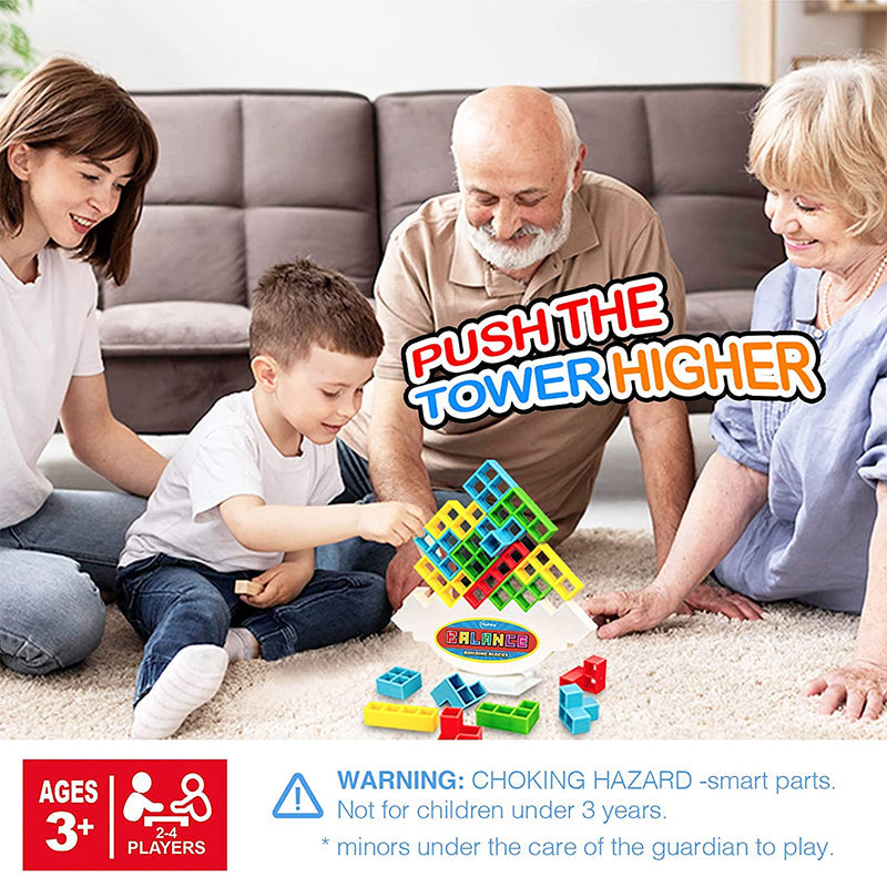 Stacking Balance Game for Children with Colored Blocks Challenging Balance Motor Skills Development Educational | Sansoti