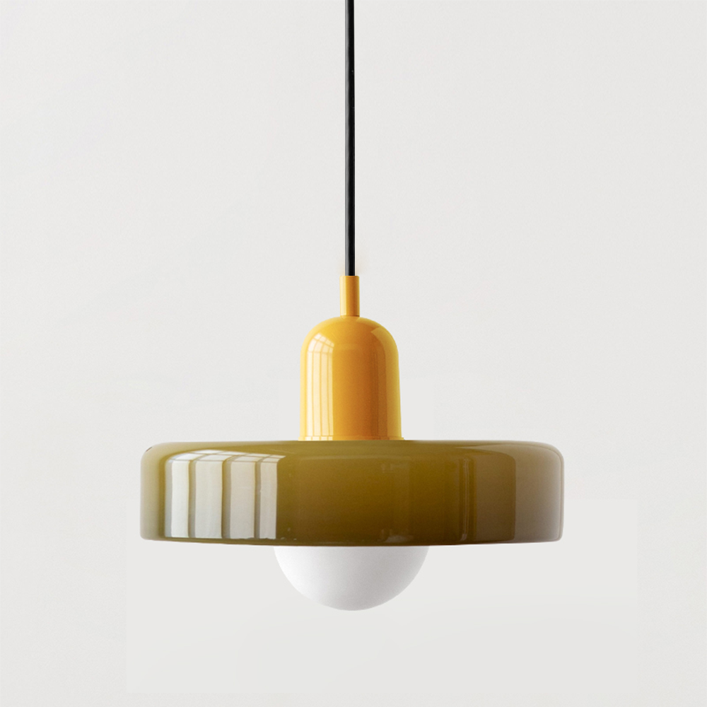 Suspension moderne en verre coloré 25/35cm E27 design minimaliste réglable | Sansoti