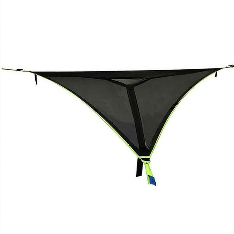Triangular Hanging Camping Relax Mat for Multiple People – Airbed for 3 Points with Mounting Set 280x280 or 400x400 cm Green Black | Sansoti