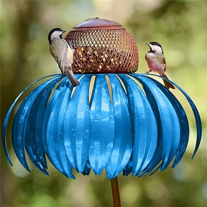 Decorative Bird Feeder for the Garden – Metal Bird Feeder on Stake for Outdoors | Sansoti