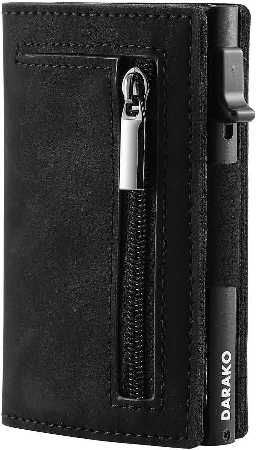 Compact Wallet with RFID Protection Genuine Leather and Aluminum | Sansoti
