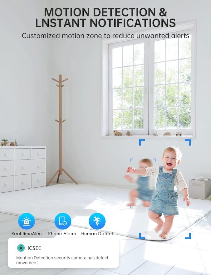 Smart Security Camera Light Bulb with 360° Rotation Night Vision HD Monitoring for Home Office Nursery | Sansoti