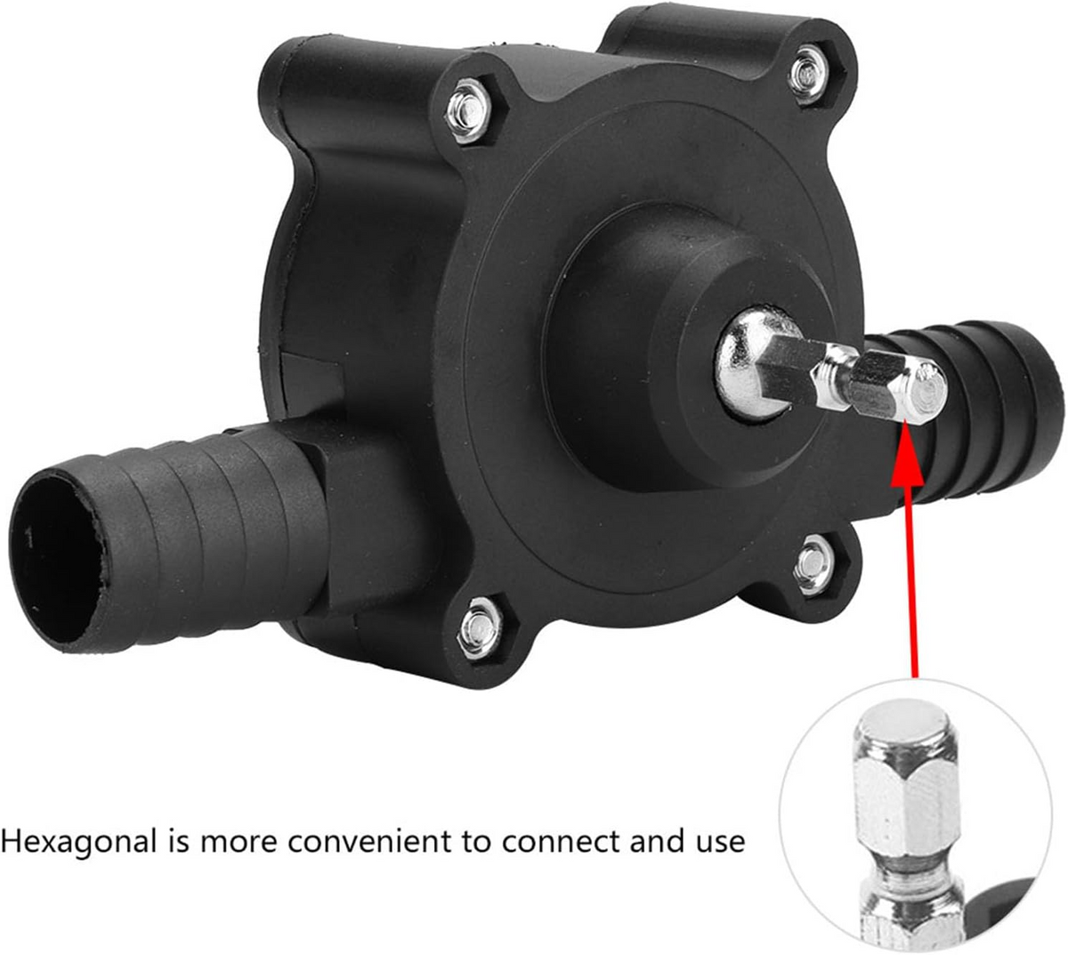 Water Pump for Drill Portable Garden Irrigation Camping Pump Liquid Transfer Black Plastic | Sansoti