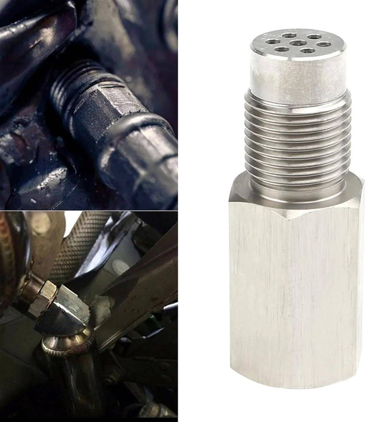 O2-Sensor-Adapter mit Mini-Katalysator aus Edelstahl, M18x1.5, Abgassystem, CEL-Eliminierung für Auto und Motorsport | Sansoti