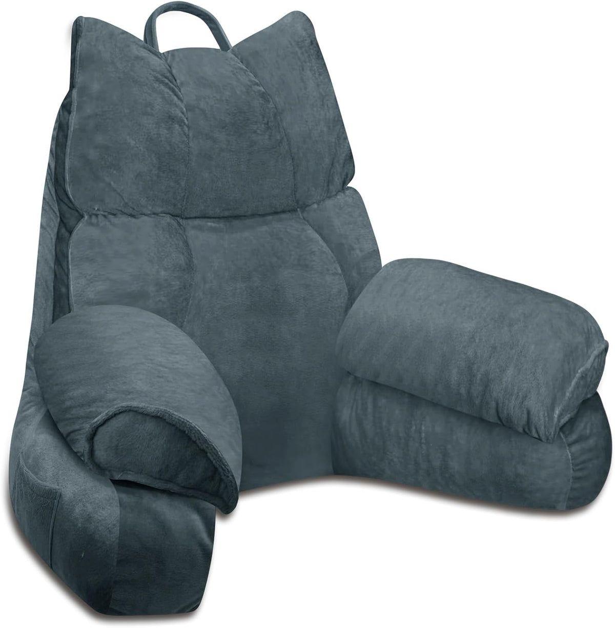 Back Support Pillow with Armrests Memory Foam Reading Pillow Bed Pillow Lounge Wedge for Reading Gaming Relaxing | Sansoti