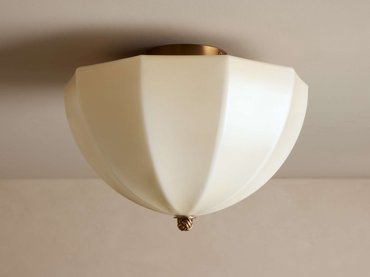 Deckenleuchte Messing Cremeglas Vintage-Stil 39 cm Klassische Beleuchtung Wohnzimmer Schlafzimmer Flur Esszimmer | Sansoti