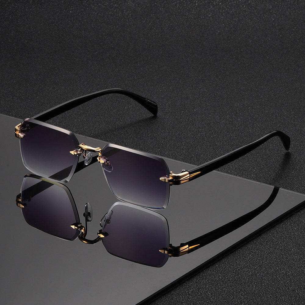 Rimless Square Reading Glasses for Men – Lightweight Metal and Plastic | Sansoti