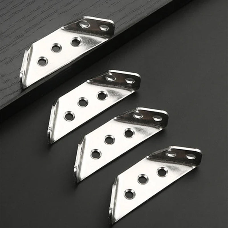 Triangular Furniture Reinforcer Set Stability Aid for Cabinets Tables Chairs Shelves 10 Pieces Stainless Steel Corner Brackets | Sansoti