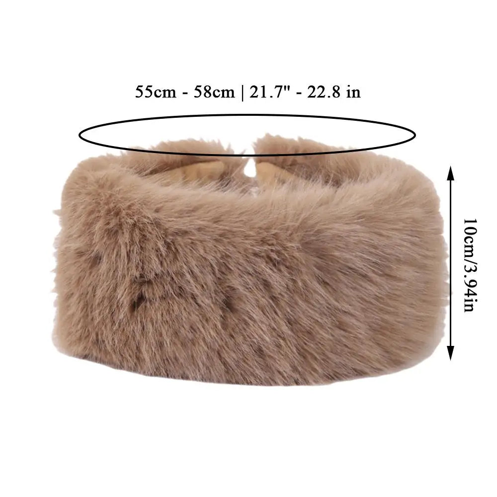 Pluche Hoofdband Dames Kunstbont Winter Oorwarmer Elastisch Zacht Haarband Warm Haar Accessoire Comfortabel | Sansoti