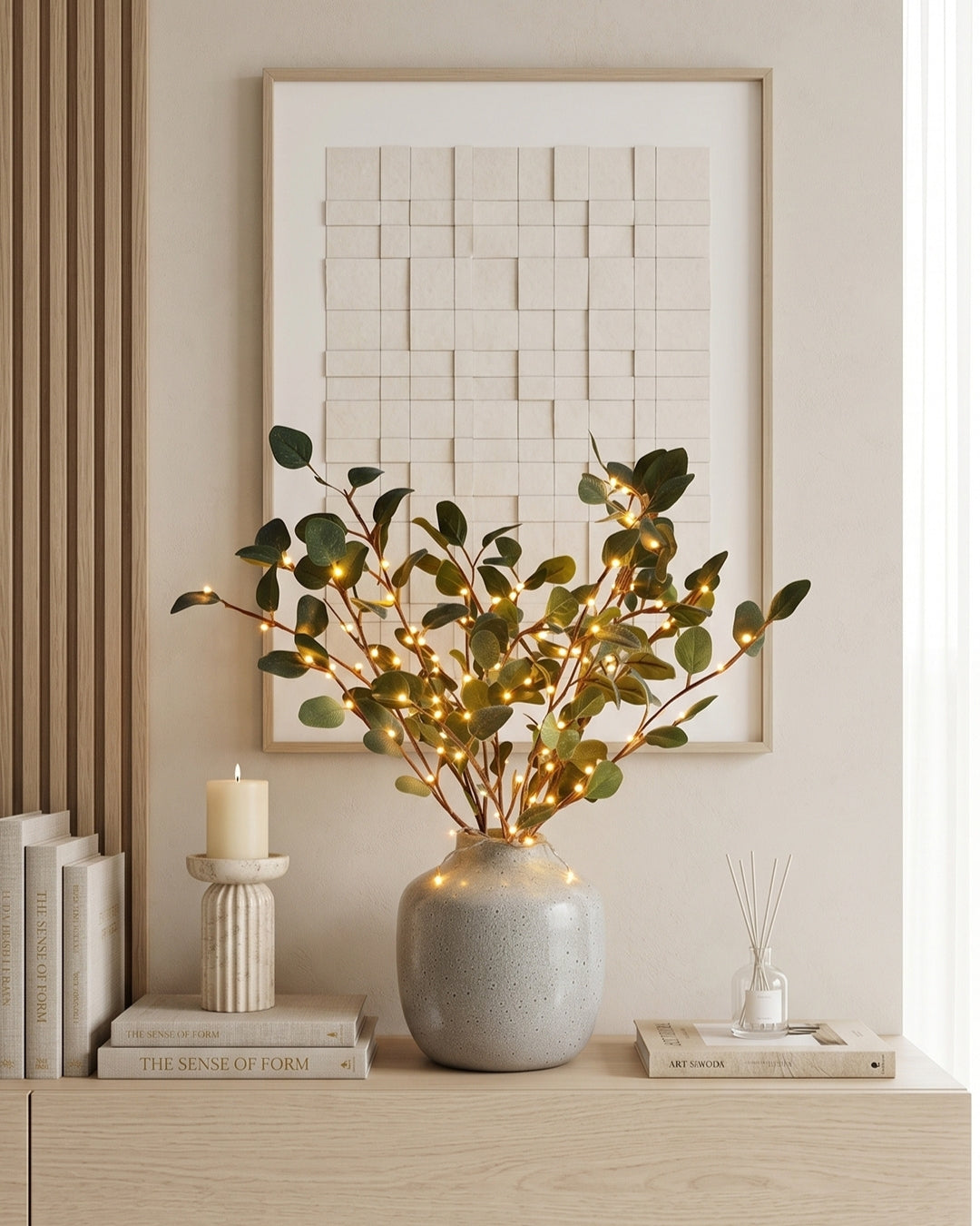 Decorative LED Lighting Branch with Natural Blossom Shape 70cm – Flexible Ambient Lighting for Vases and Mantelpieces | Sansoti