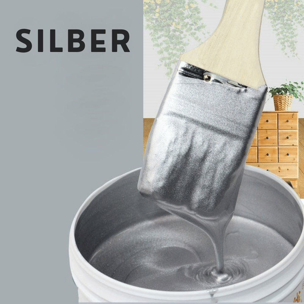 Metallic Verf Hout Waterbasis Goud Zilver 200 g met Penseel Dekking 1 tot 1,2 m2 per Laag Sprayen Rollen Schilderen | Sansoti