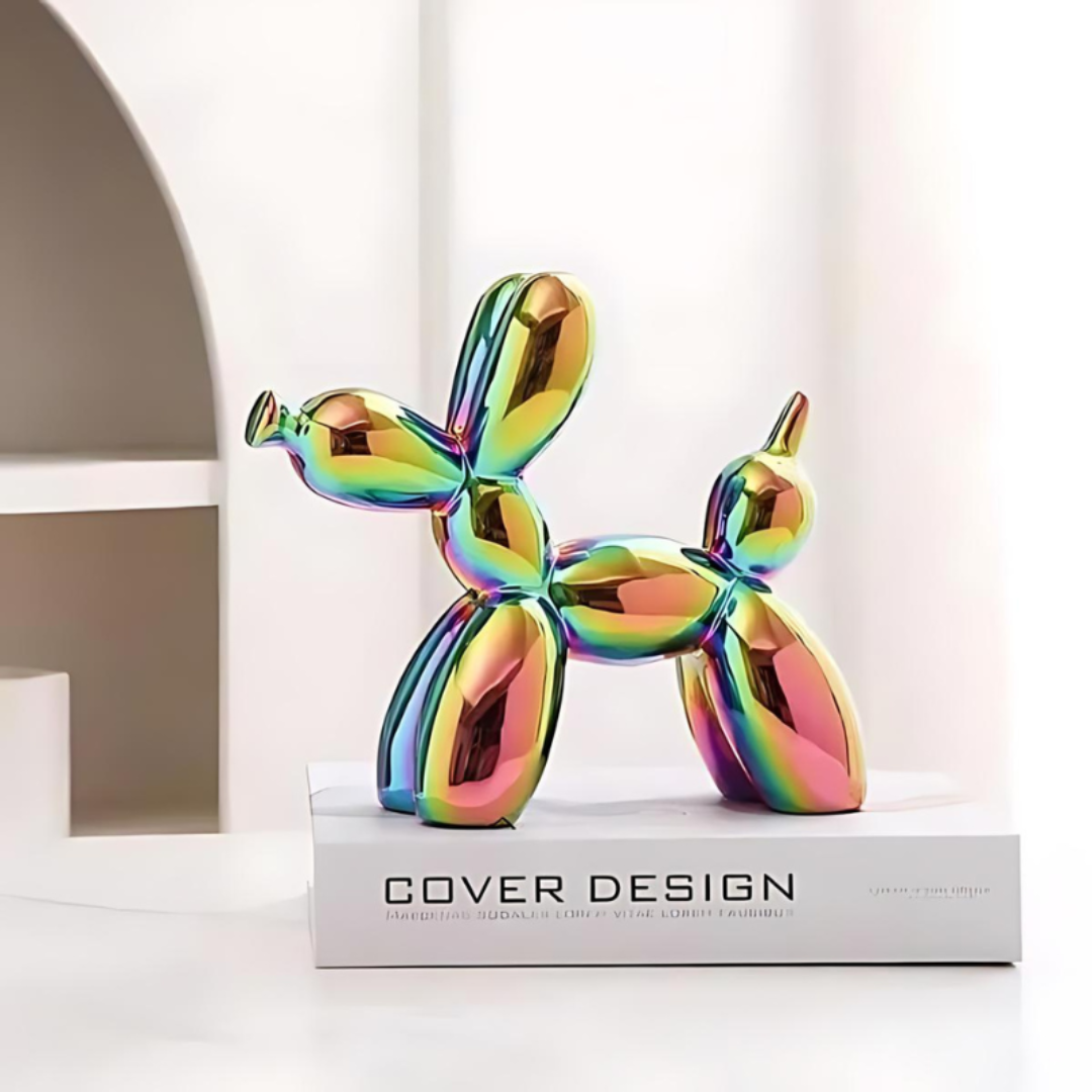 Ceramic Balloon Dog Sculpture 18×22cm Scandinavian Design Decorative Art Object for Living Room Modern Interior | Sansoti