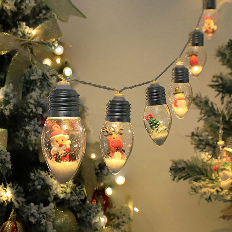 LED String Lights with Christmas Figures 10 Lights USB Connection Festive Lighting Atmospheric Decorative Lights Indoor | Sansoti