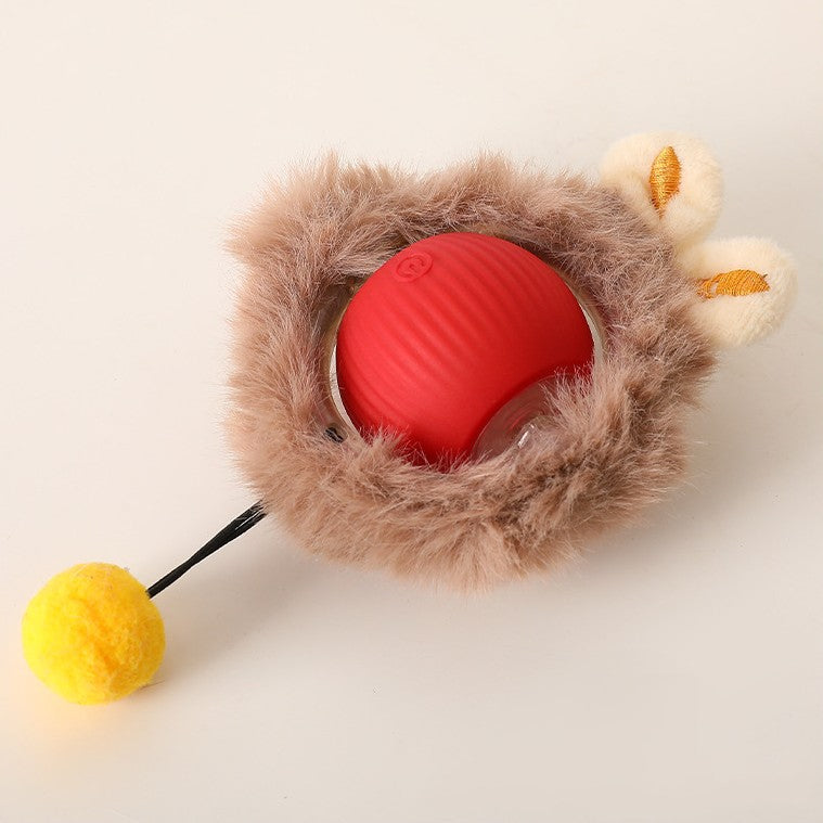 Interactive Cat Roller Toy Rechargeable via USB with Moving Tail, Prey Imitation for Active Play Cats | Sansoti