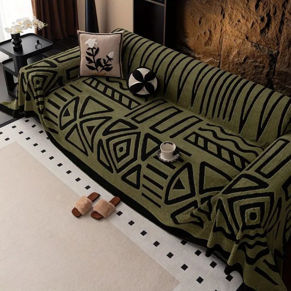 Urban Maze Sofa Cover Microfiber Jacquard Pattern Non-Slip Furniture Protection for 2-Seater 3-Seater 4-Seater Sofa | Sansoti